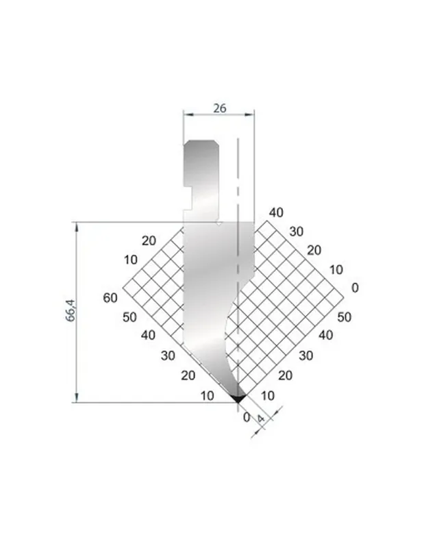 Part No. 1049 @ 805mm 88 Degree Straight Punch (Segmented)