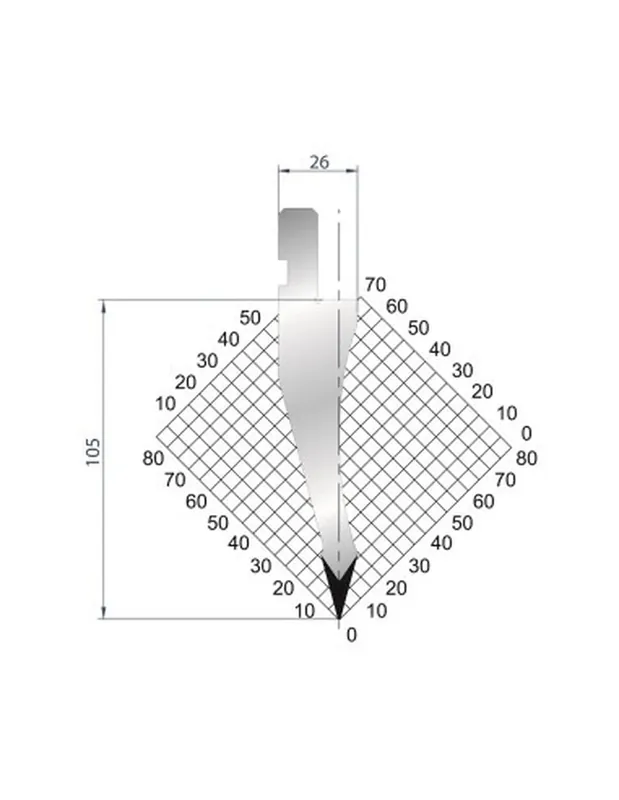 Part No. 1055 @ 835mm 30 Degree Straight Punch