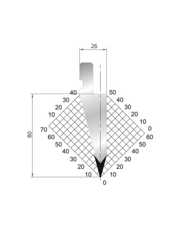 Part No. 1056 @ 805mm 30 Degree Straight Punch (Segmented)