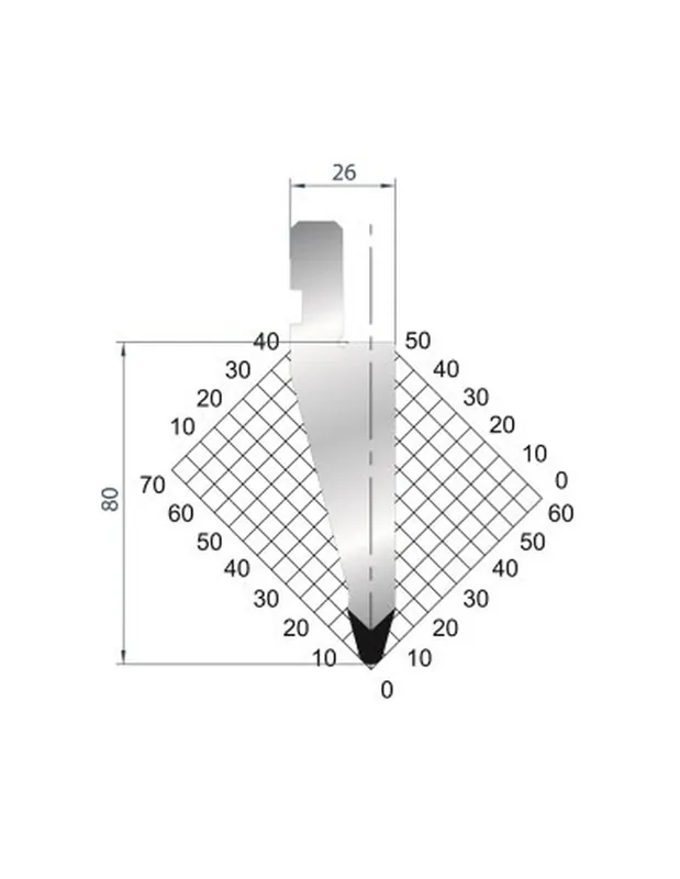 Part No. 1057 @ 805mm 30 Degree Straight Punch (Segmented)