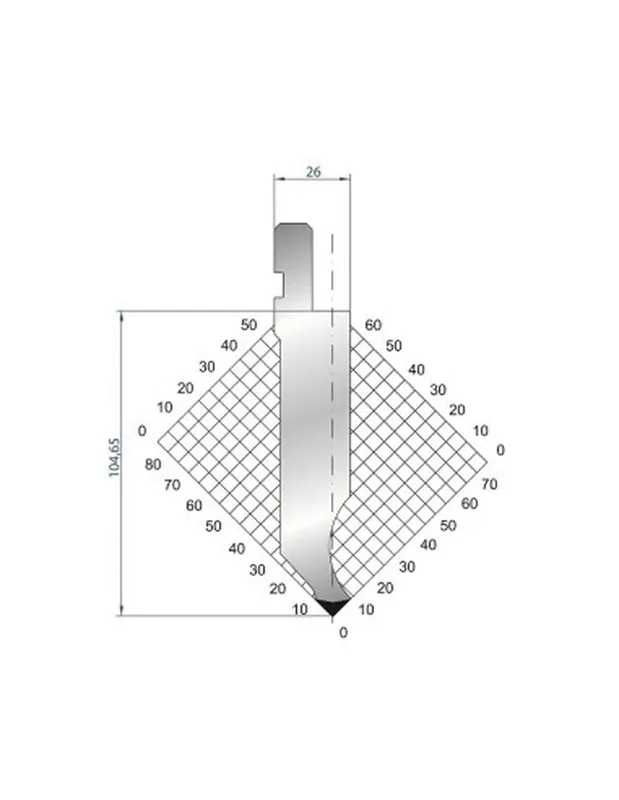 Part No. 1063 @ 835mm 88 Degree Straight Punch