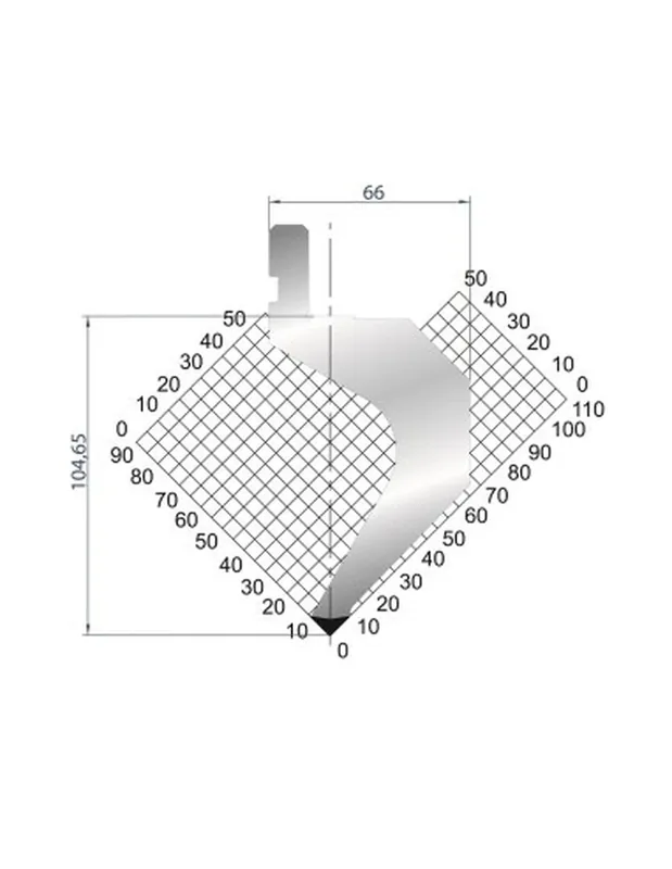 Part No. 1082 @ 805mm 88 Degree Reversed Gooseneck Punch (Segmented)