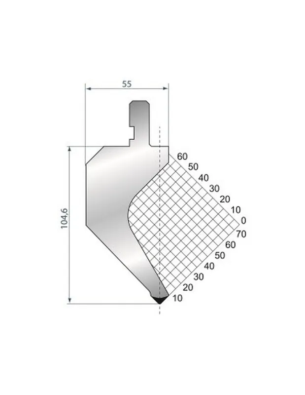 Part No. 1172 @ 805mm 85 Degree Gooseneck Punch (Segmented)