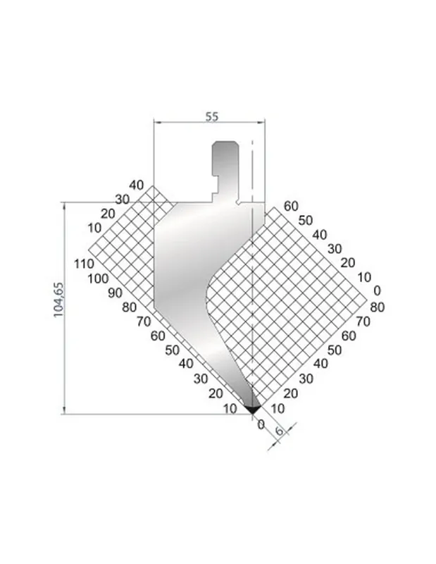 Part No. 1173 @ 805mm 85 Degree Gooseneck Punch (Segmented)