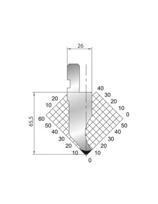 Part No. 1177 @ 835mm 85 Degree Straight Punch