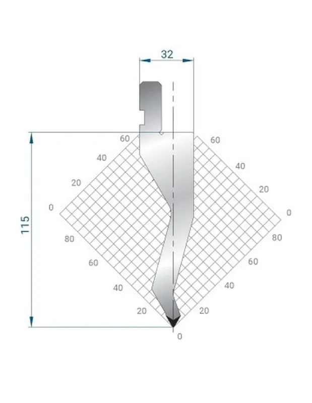 Part No. 1191 @ 415mm 60 Degree Double Gooseneck Punch