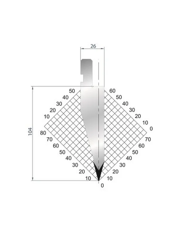 Part No. 1193 @ 415mm 30 Degree Straight Punch