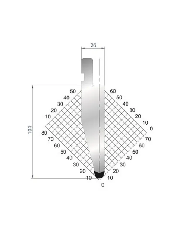 Part No. 1194 @ 415mm 30 Degree Straight Punch