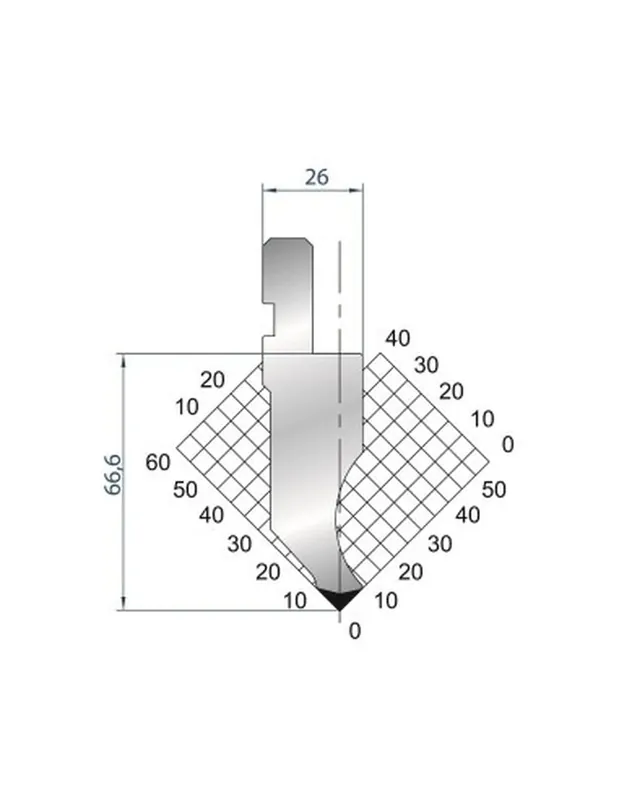 Part No. 1260 @ 835mm 85 Degree Straight Punch