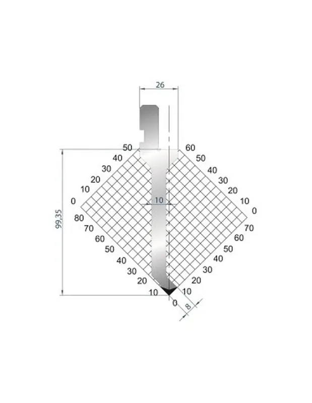 Part No. 1262 @ 805mm 88 Degree Sash Punch (Segmented)