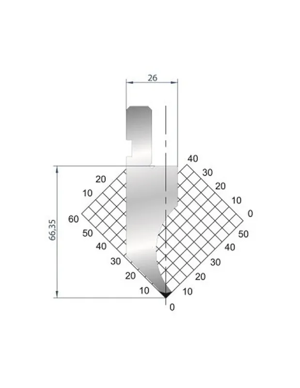 Part No. 1264 @ 835mm 88 Degree Sash Punch