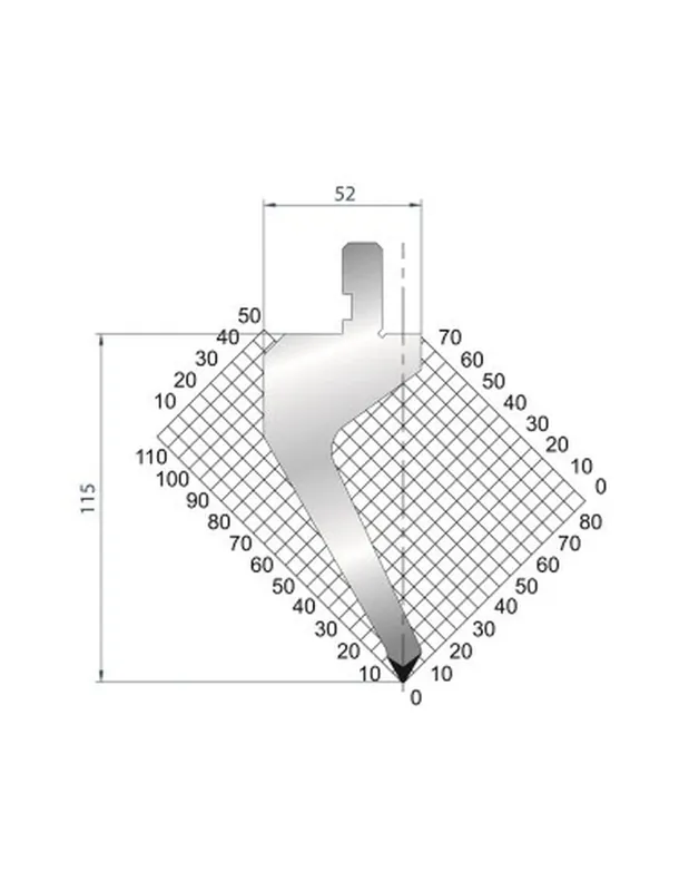 Part No. 1272 @ 805mm 60 Degree Gooseneck Punch (Segmented)