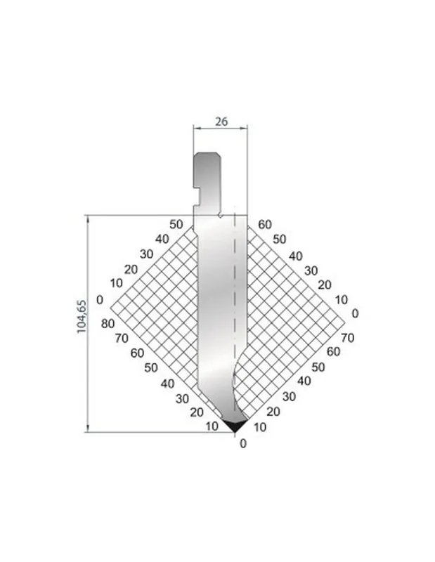 Part No. 1281 @ 835mm 85 Degree Straight Punch