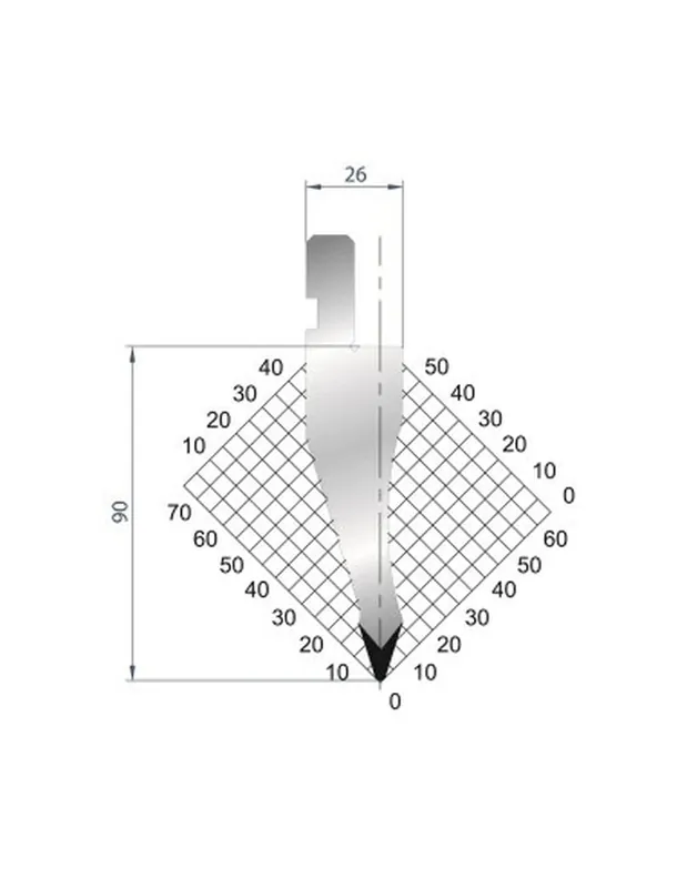 Part No. 1282 @ 835mm 35 Degree Straight Punch