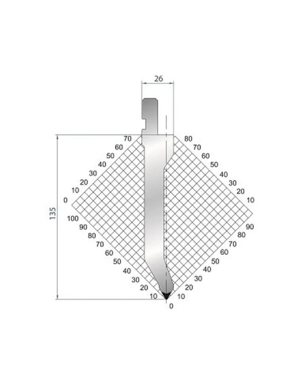 Part No. 1284 @ 835mm 60 Degree Straight Punch