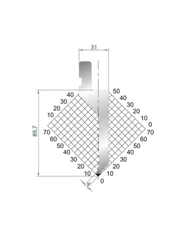 Part No. 1290 @ 415mm 88 Degree Reversed Punch