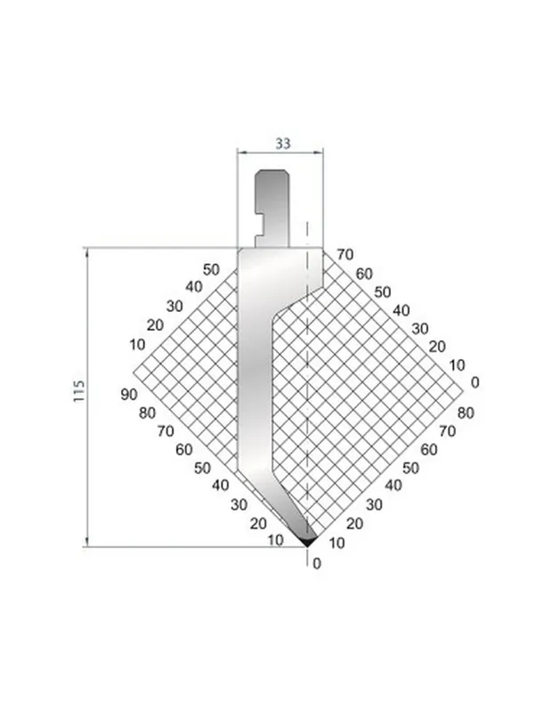Part No. 1312 @ 805mm 85 Degree Gooseneck Punch (Segmented)