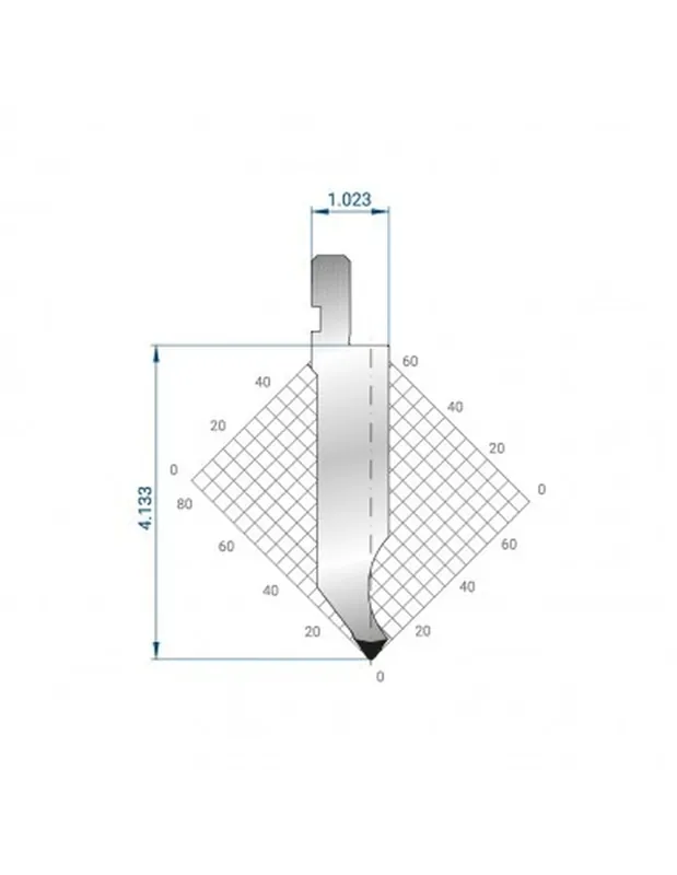 Part No. 1338 @ 835mm 75 Degree Straight Punch