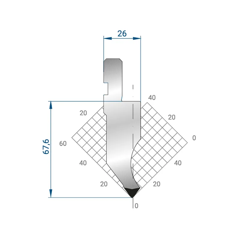 Part No. 1339 @ 415mm 75 Degree Straight Punch