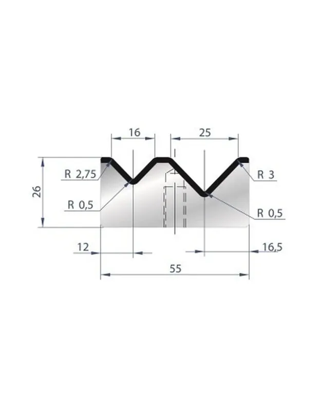 Part No. 2014 @ 415mm 88 Degree 2V Bolted Die