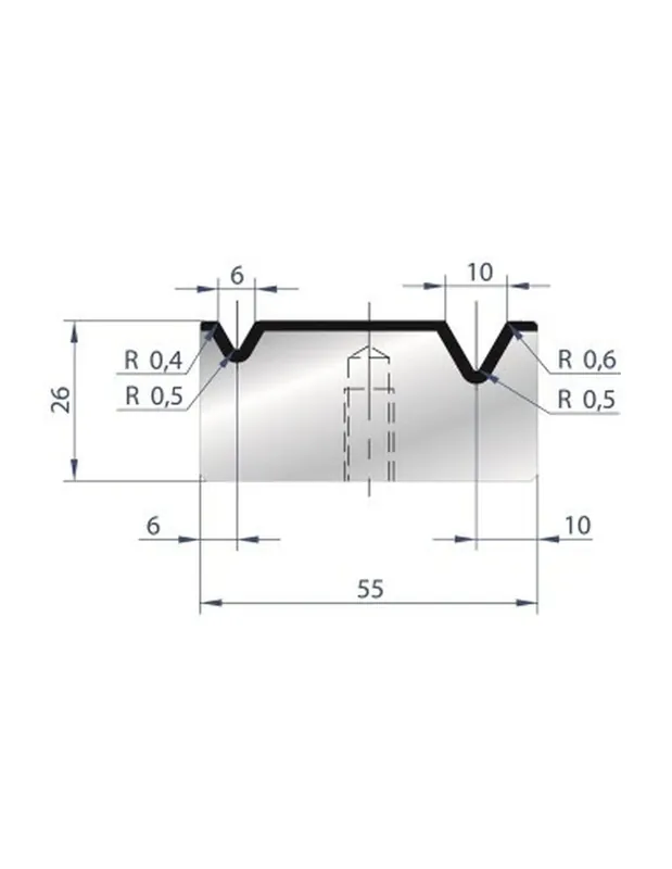 Part No. 2015 @ 415mm 60 Degree 2V Bolted Die