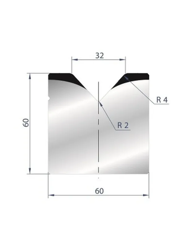 Part No. 2020 @ 415mm 85 Degree Single V Die