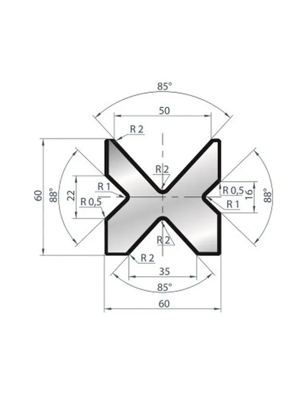Part No. 2030 @ 835mm 88 Degree 4V Die