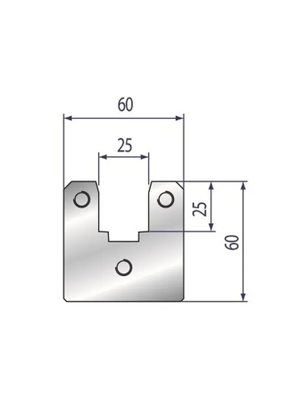 Part No. 2036 @ 835mm 25x25mm Polyurethane Insert Holder