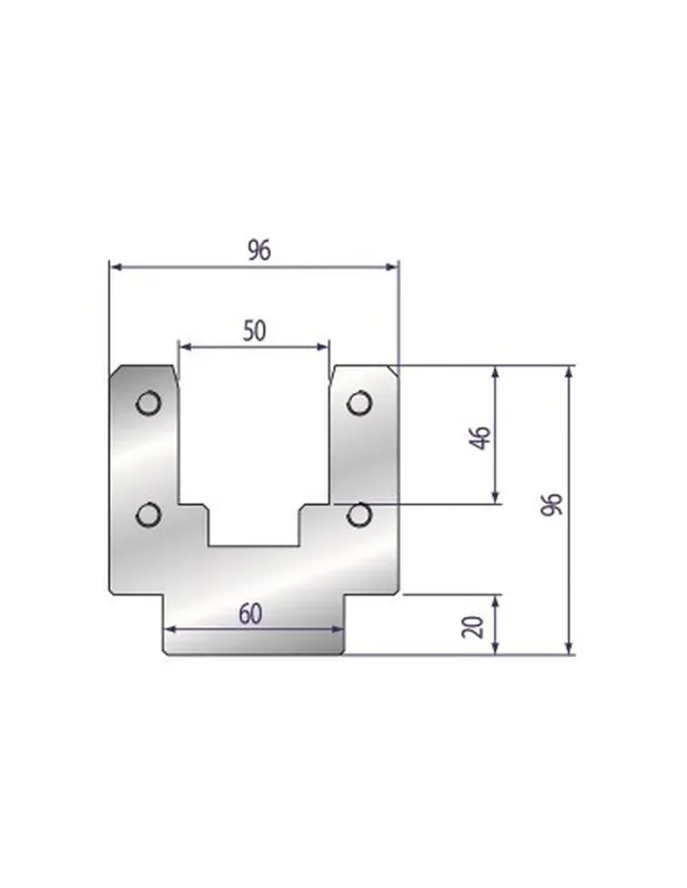 Part No. 2037 @ 415mm 50x50mm Polyurethane Insert Holder