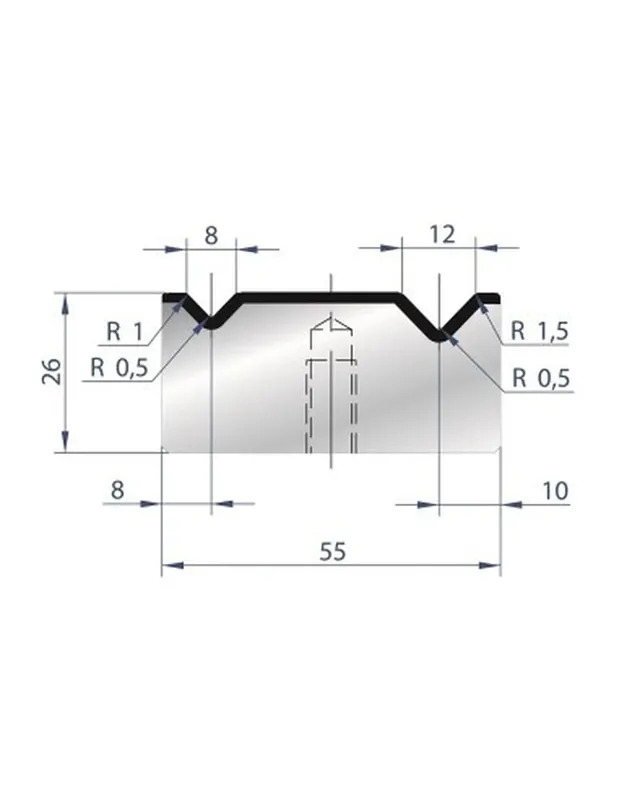 Part No. 2041 @ 835mm 88 Degree 2V Bolted Die