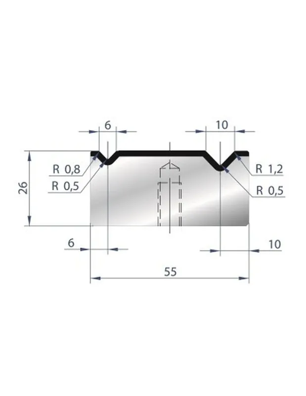 Part No. 2046 @ 835mm 88 Degree 2V Bolted Die