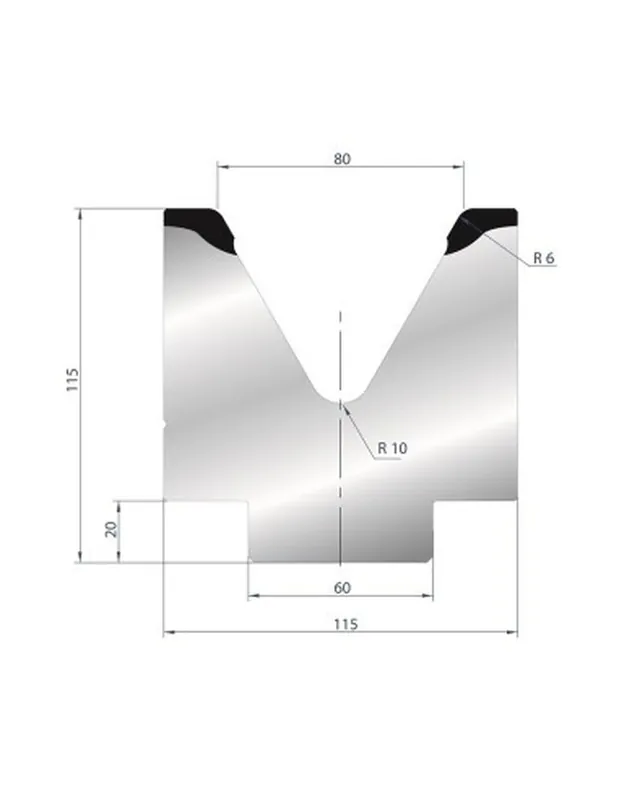 Part No. 2089 @ 415mm 60 Degree Single V Die