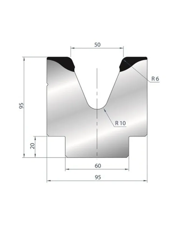 Part No. 2118 @ 415mm 45 Degree Single V Die