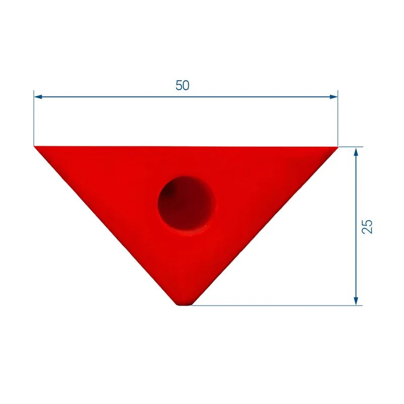 Part No. 2119 @ 415mm 50x25mm Triangular Polyurethane Insert w/ Hole