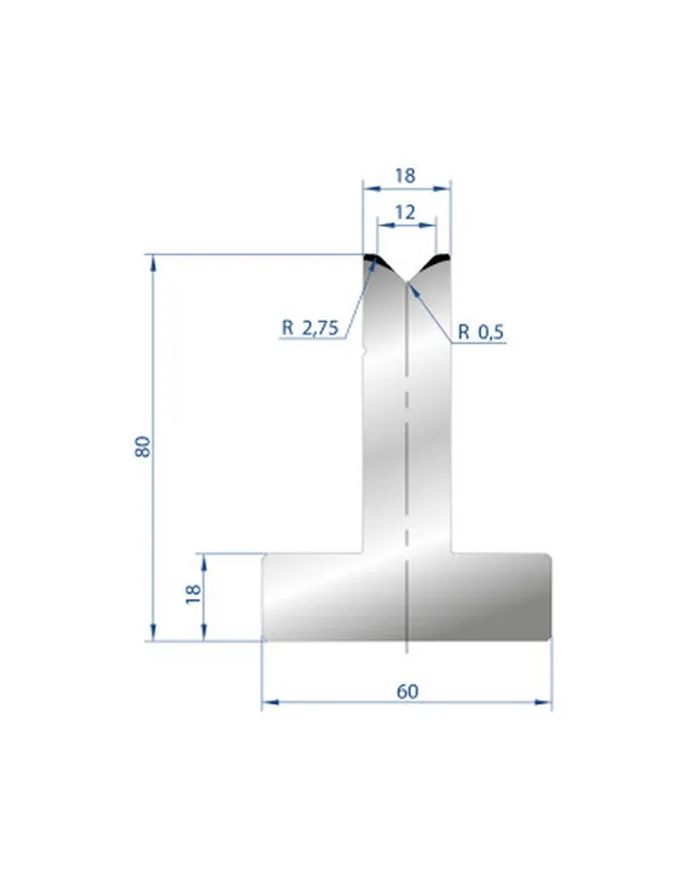 Part No. 3015 @ 805mm 88 Degree T Shape Die (Segmented)