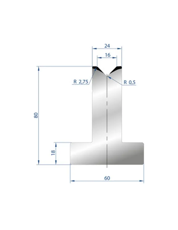 Part No. 3016 @ 805mm 88 Degree T Shape Die (Segmented)