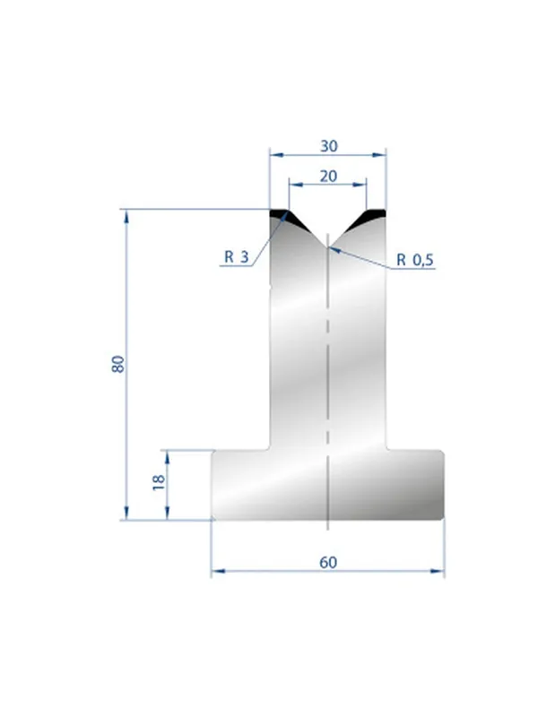 Part No. 3017 @ 805mm 88 Degree T Shape Die (Segmented)