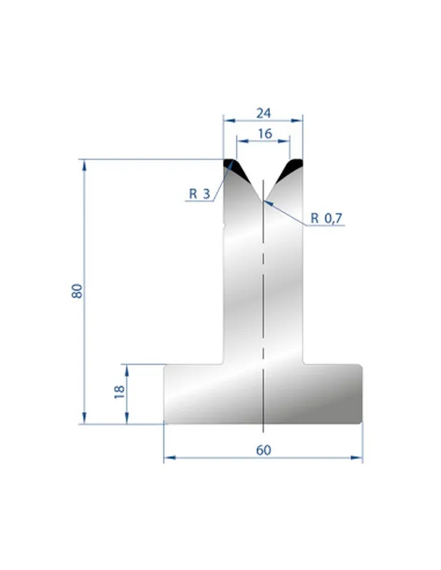 Part No. 3023 @ 835mm 60 Degree T Shape Die