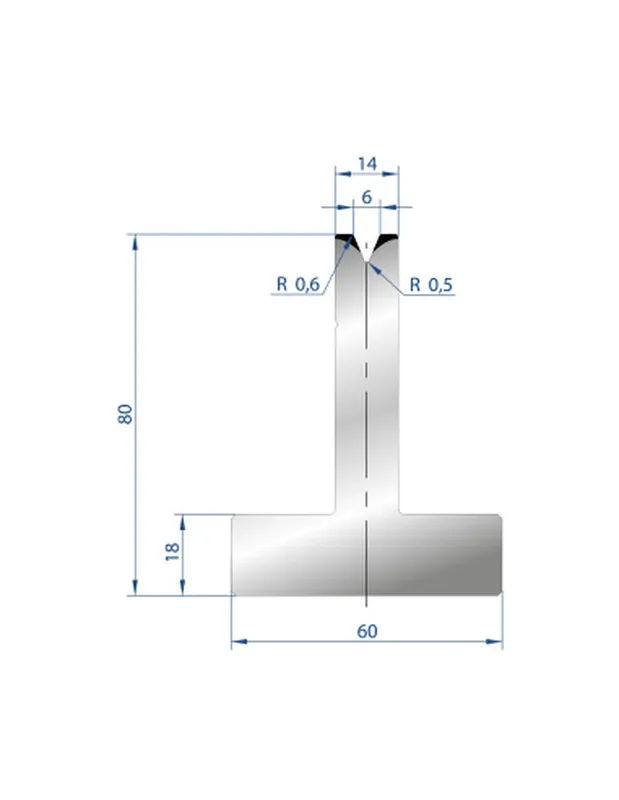 Part No. 3026 @ 835mm 45 Degree T Shape Die