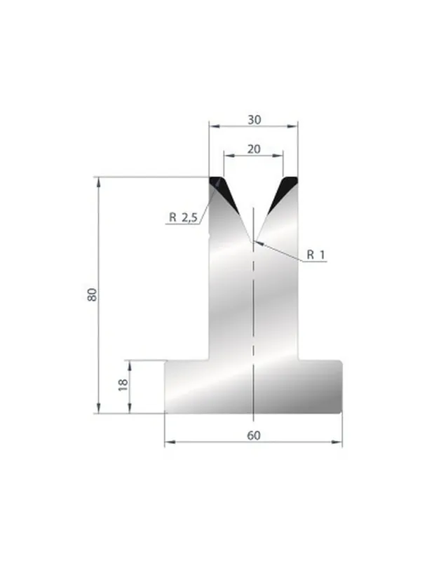 Part No. 3031 @ 805mm 45 Degree T Shape Die (Segmented)