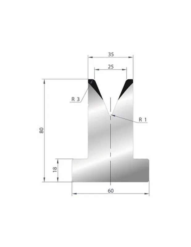 Part No. 3032 @ 805mm 45 Degree T Shape Die (Segmented)