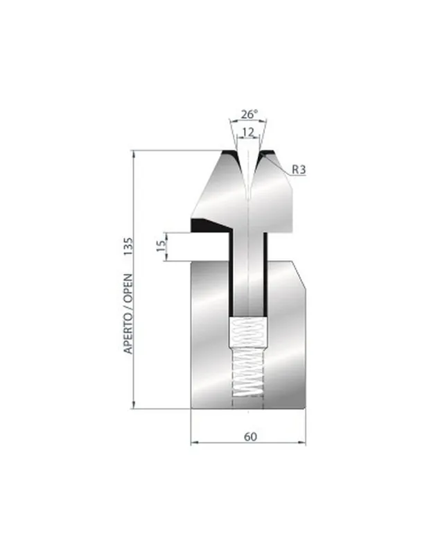 Part No. 3040PN @ 415mm 26 Degree Pneumatic Hemming Die