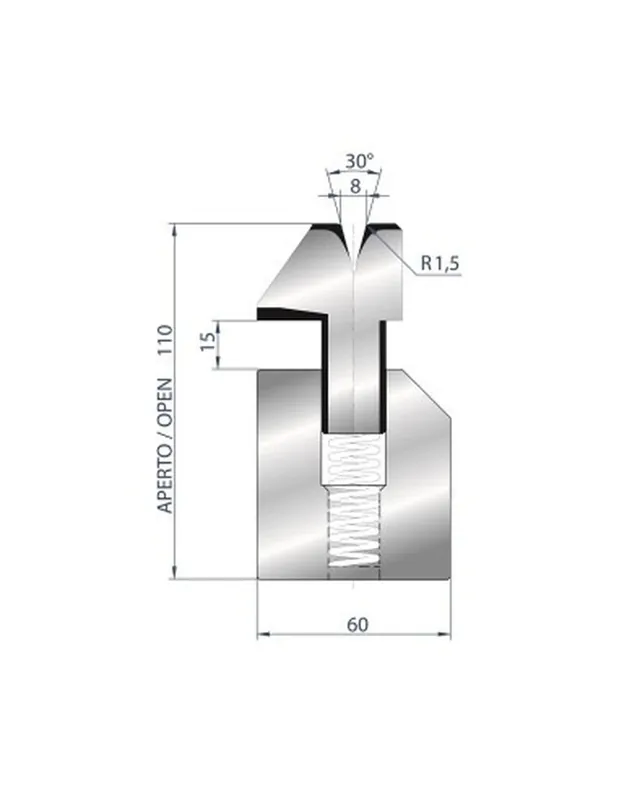 Part No. 3041PN @ 835mm 30 Degree Pneumatic Hemming Die