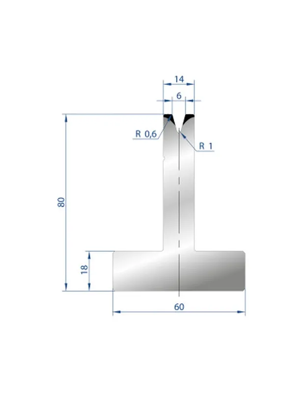 Part No. 3042 @ 805mm 30 Degree T Shape Die (Segmented)