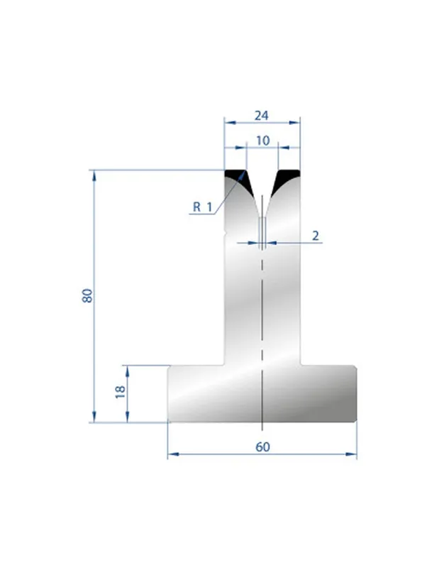 Part No. 3044 @ 805mm 30 Degree T Shape Die (Segmented)