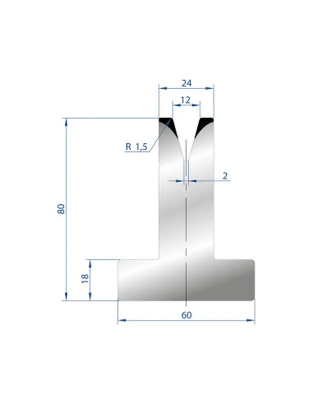 Part No. 3045 @ 805mm 30 Degree T Shape Die (Segmented)