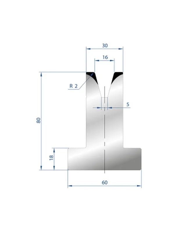 Part No. 3046 @ 805mm 30 Degree T Shape Die (Segmented)
