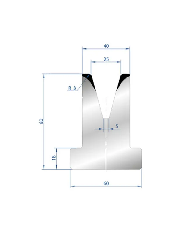 Part No. 3048 @ 835mm 30 Degree T Shape Die