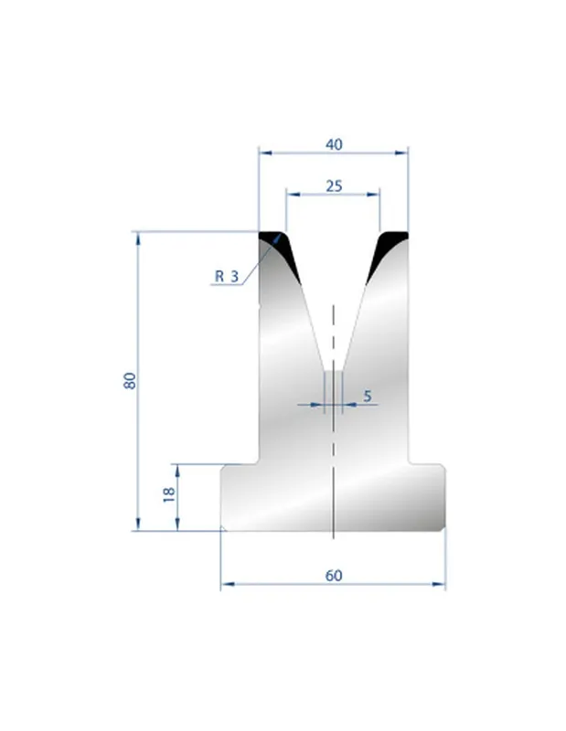 Part No. 3048 @ 415mm 30 Degree T Shape Die