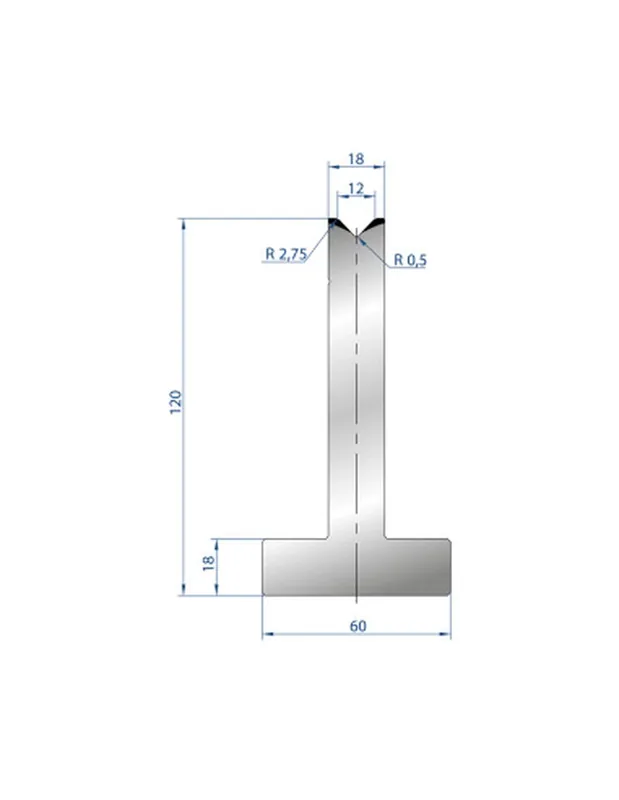 Part No. 3055 @ 805mm 88 Degree T Shape Die (Segmented)